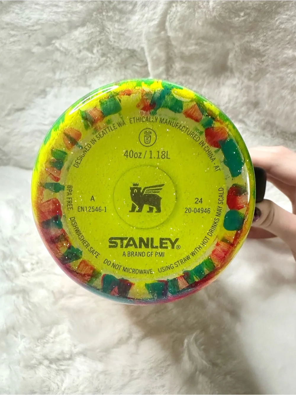 Hand painted Tie Dyed Custom Stanley 40 oz Tumbler - Picture 3 of 5